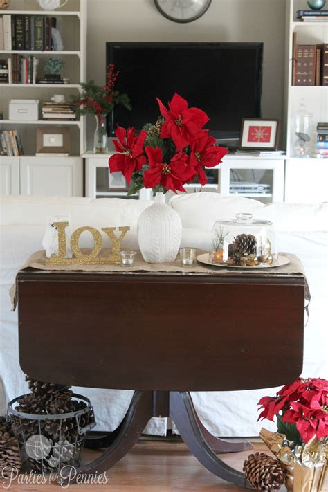 christmas decorations for sofa table