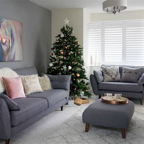 christmas decorations for grey living room