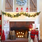 christmas decor for fireplace hearth