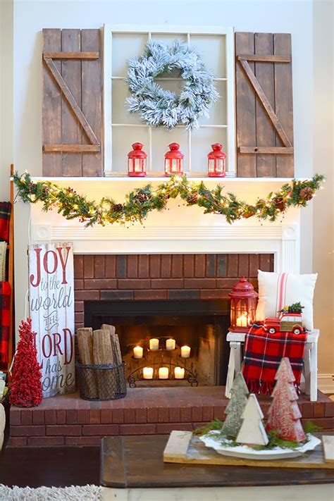 christmas decor for fireplace hearth